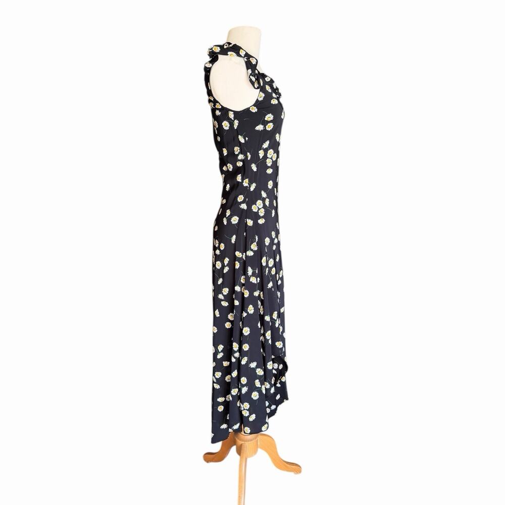 The Kooples Daisy Print Ruffle Straps Asymmetric Hem Midi Dress Size 1 NWT - Picture 8 of 16